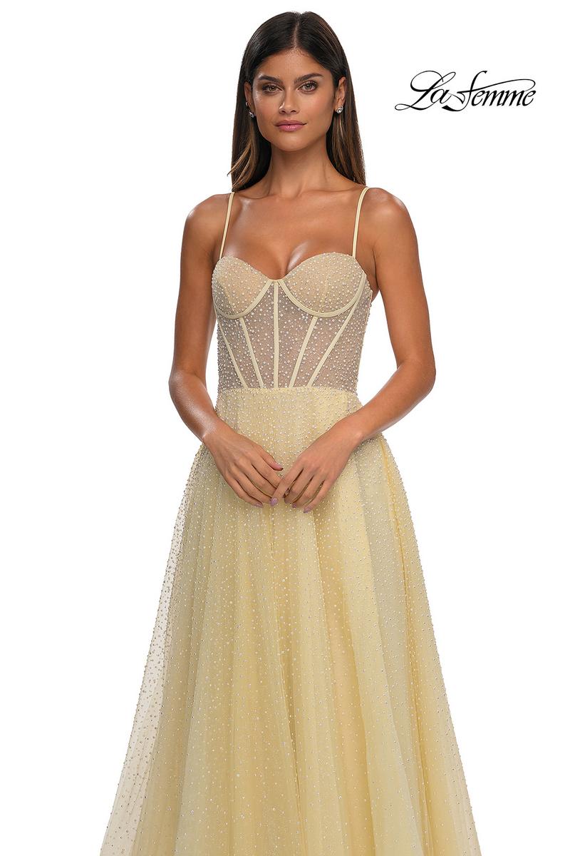 La Femme Dress 32644 - Pale Yellow
