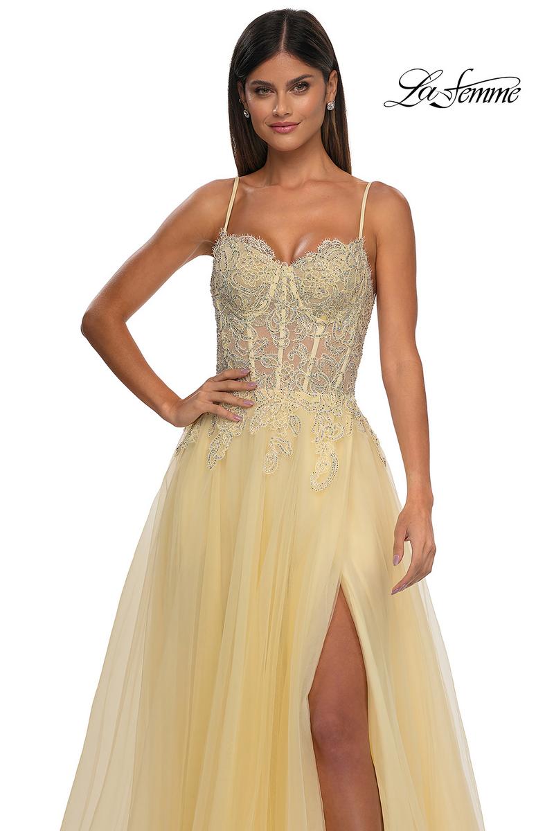 La Femme Dress 32646 - Pale Yellow