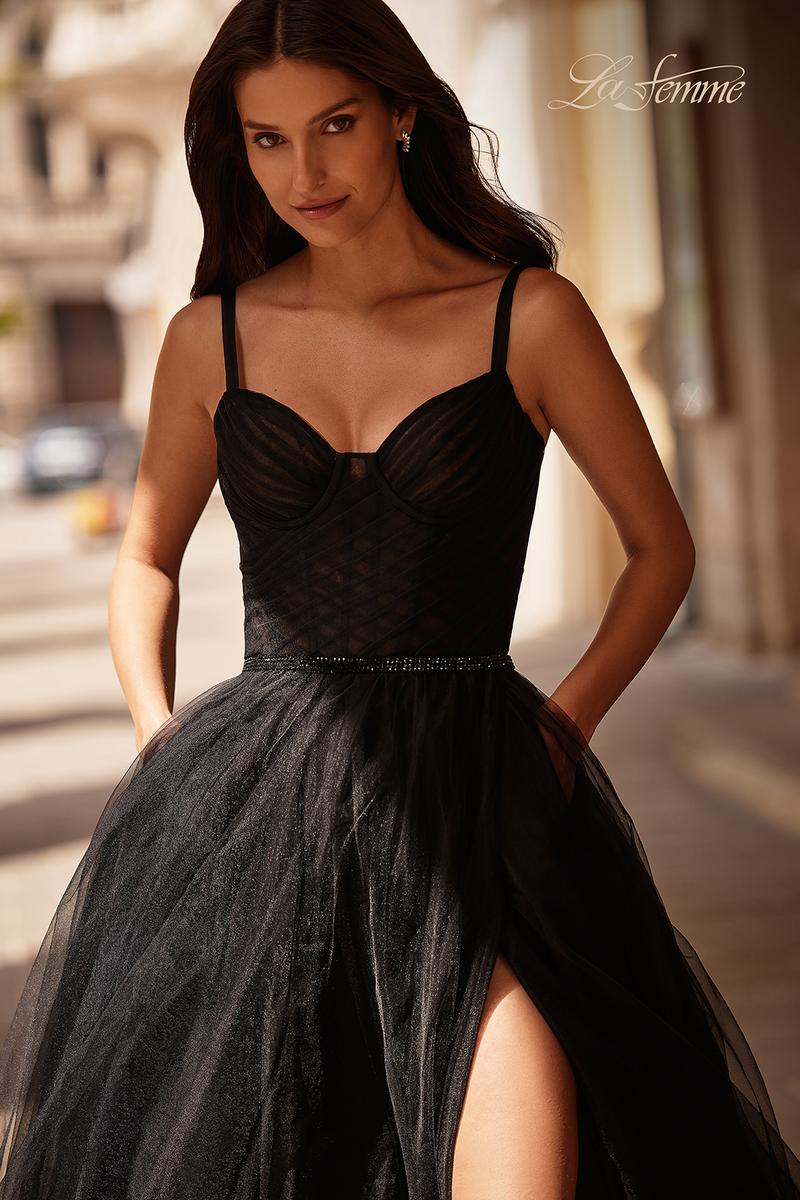 La Femme Dress 32656 - Black