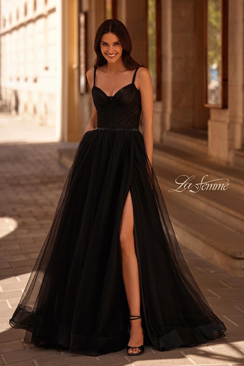 La Femme Dress 32656 - Black