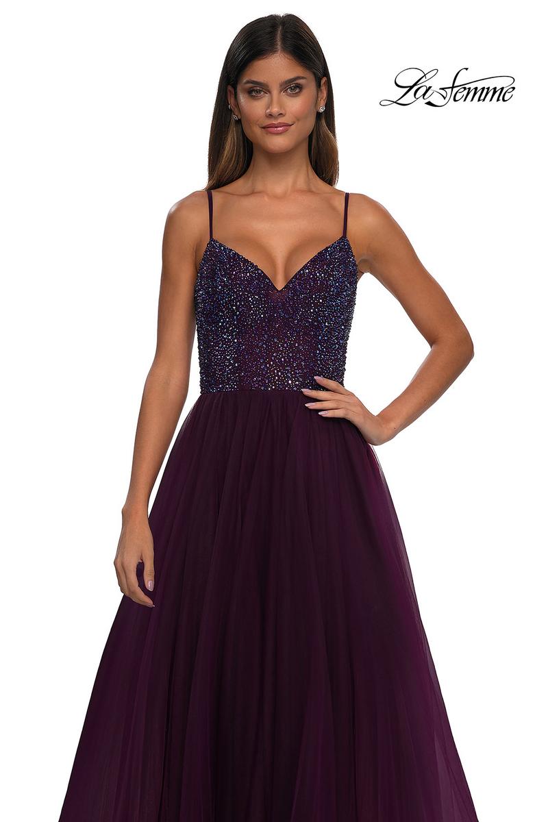 La Femme Dress 32668 - Dark Berry