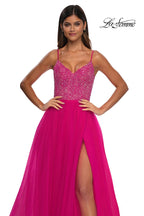 La Femme Dress 32668 - Hot Fuchsia