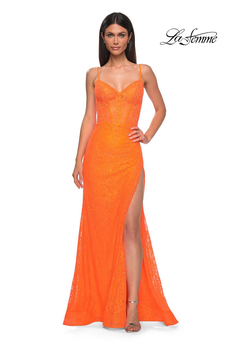 La Femme Dress 32671 - Bright Orange