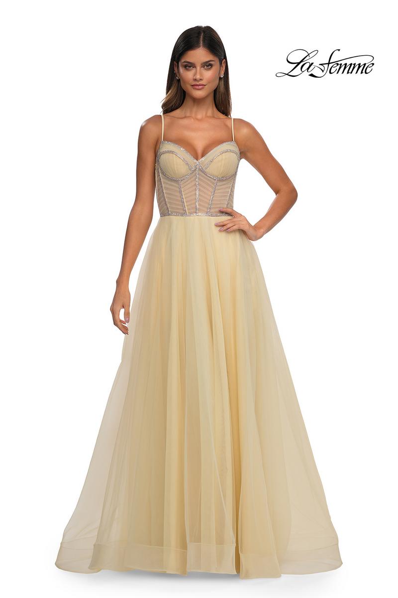 La Femme Dress 32675 - Pale Yellow