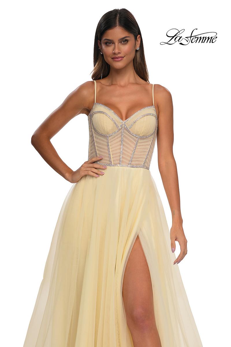 La Femme Dress 32675 - Pale Yellow