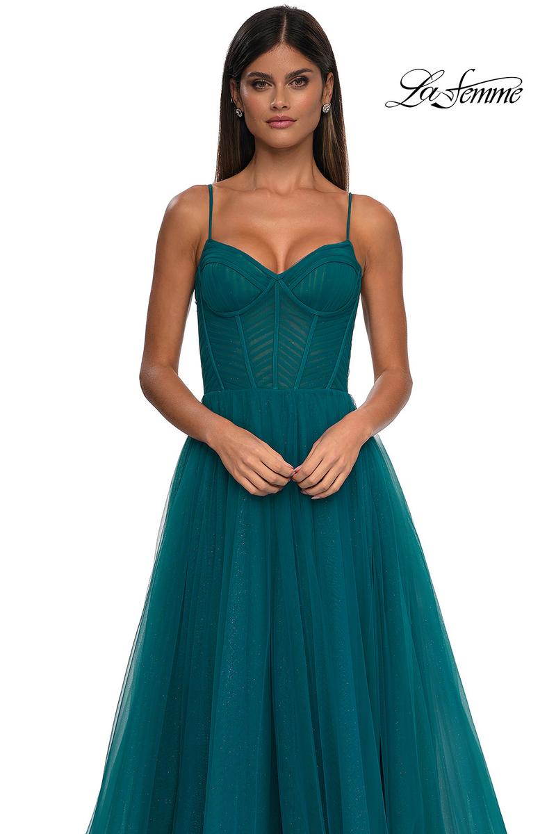 La Femme Dress 32680 - Dark Teal