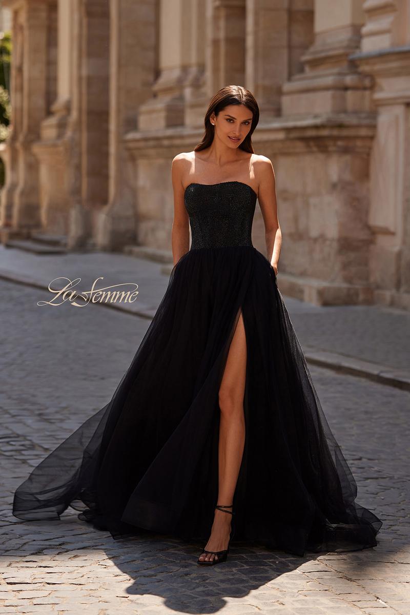 La Femme Dress 32690 - Black