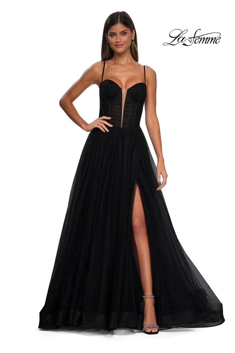La Femme Dress 32700 - Black