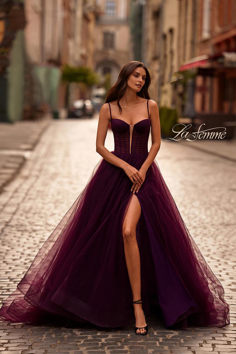 La Femme Dress 32700 - Dark Berry