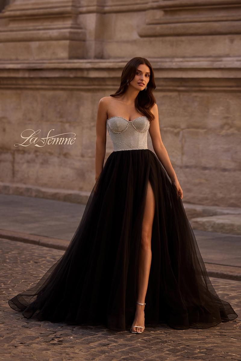La Femme Dress 32704 - Black