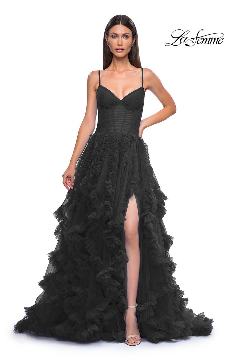 La Femme Dress 32719 - Black