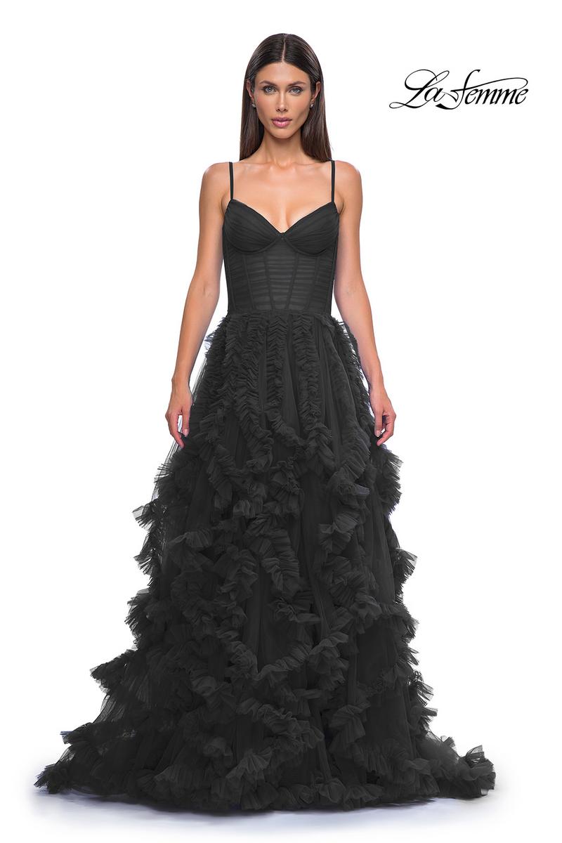 La Femme Dress 32719 - Black