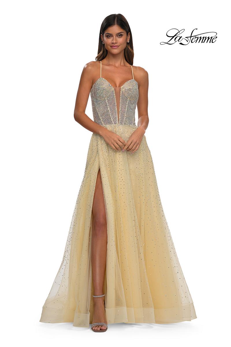 La Femme Dress 32725 - Pale Yellow