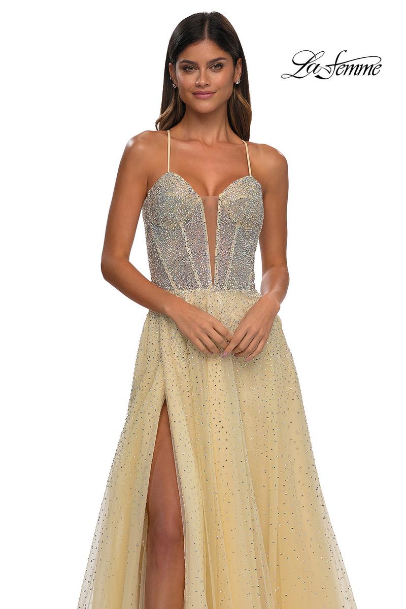 La Femme Dress 32725 - Pale Yellow
