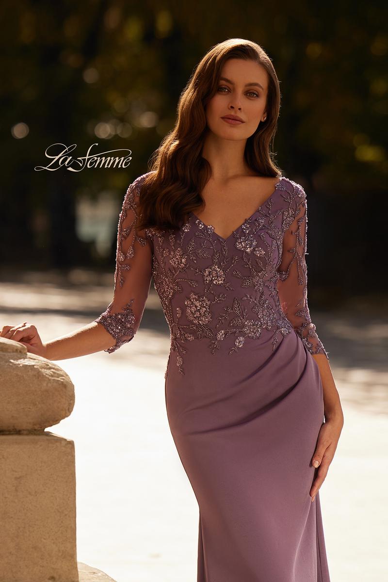 La Femme Evening Dress 32738 - Dusty Purple
