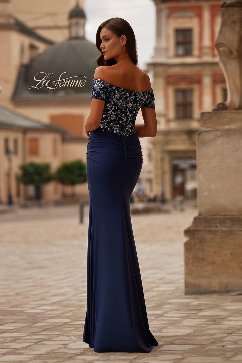 La Femme Evening Dress 32739 - Navy