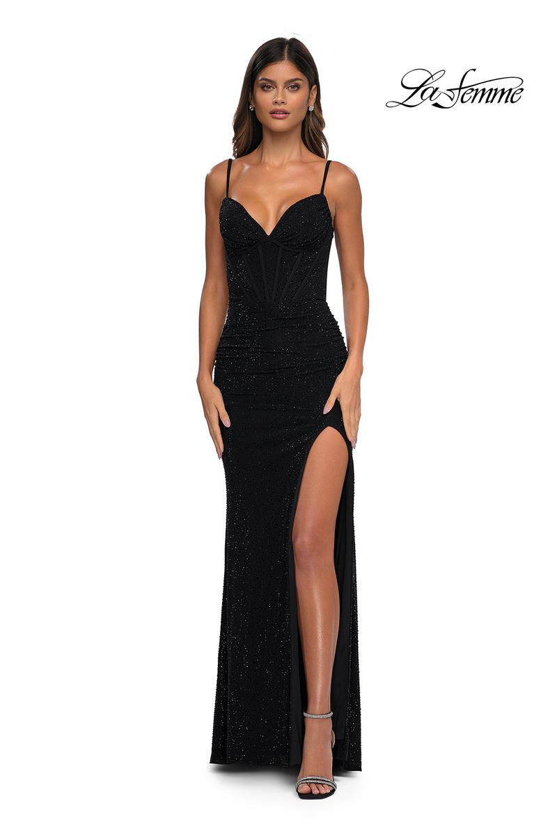La Femme Dress 32753 - Black