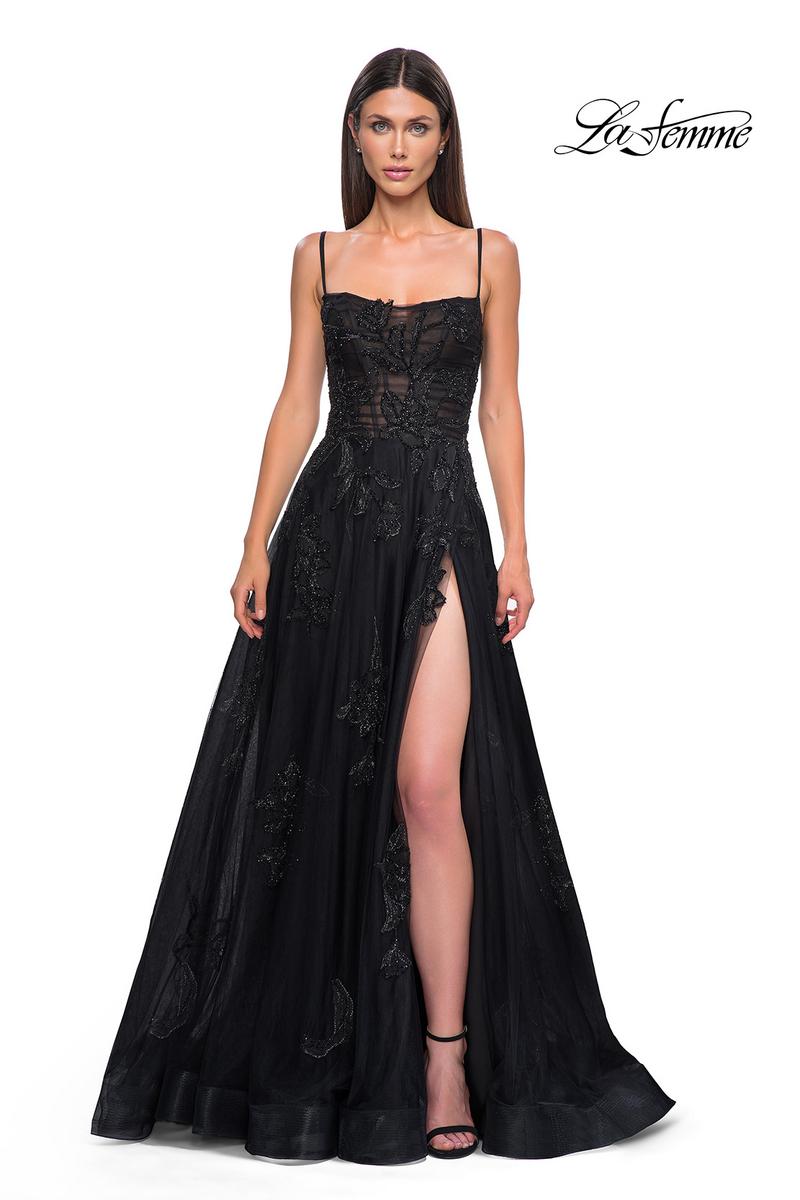 La Femme Dress 32781 - Black
