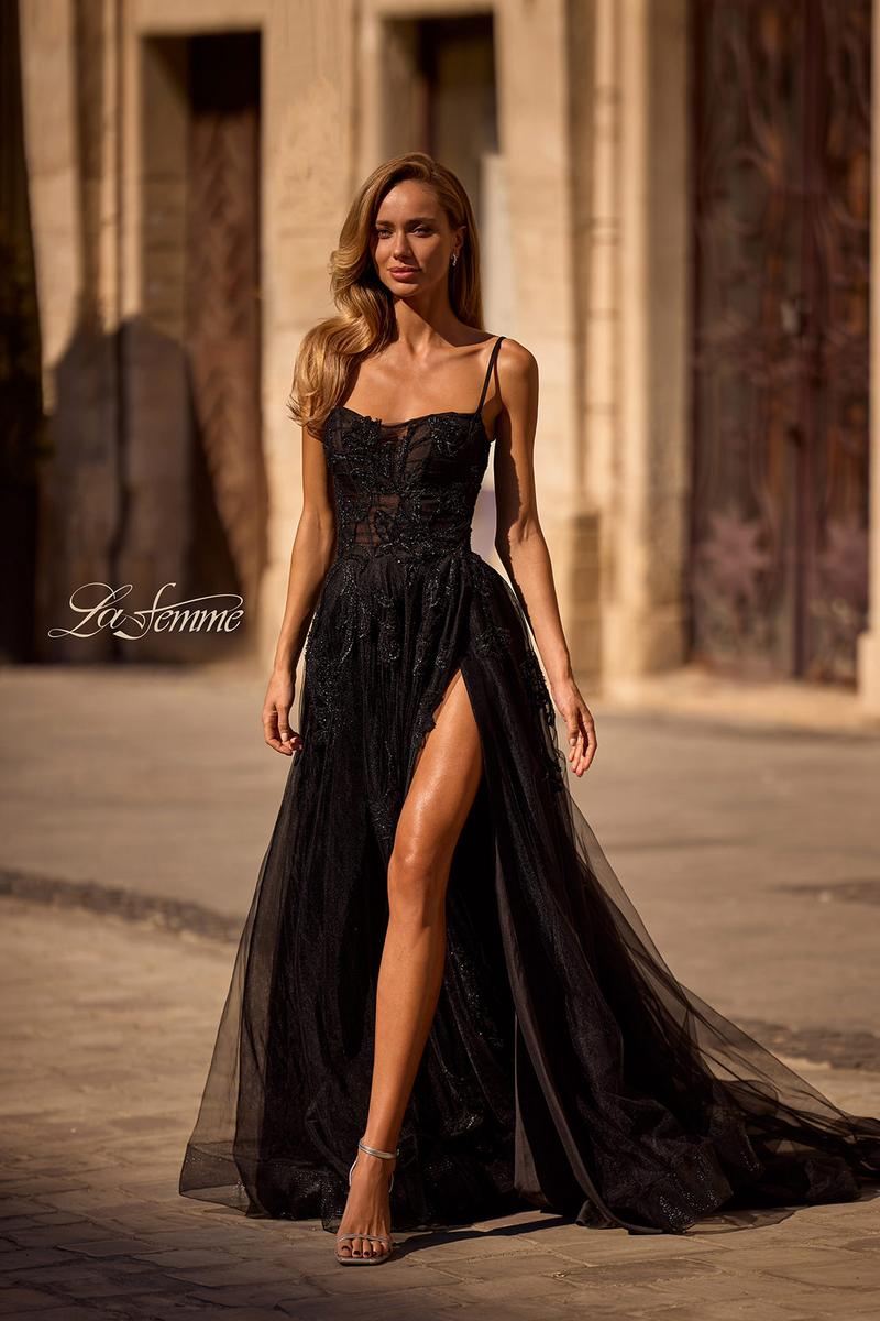 La Femme Dress 32781 - Black