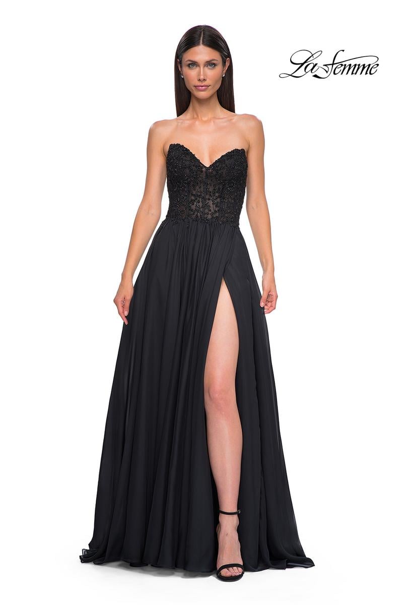 La Femme Dress 32804 - Black