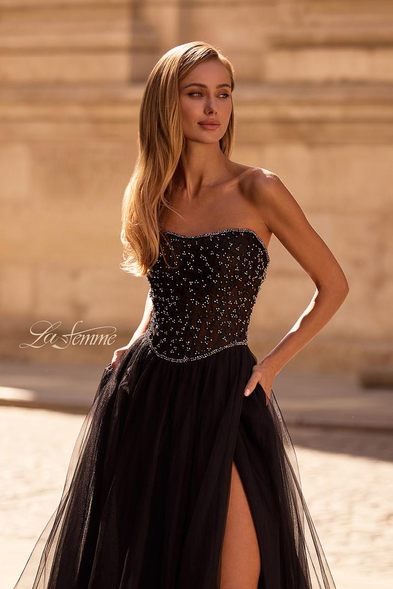 La Femme Dress 32856 - Black