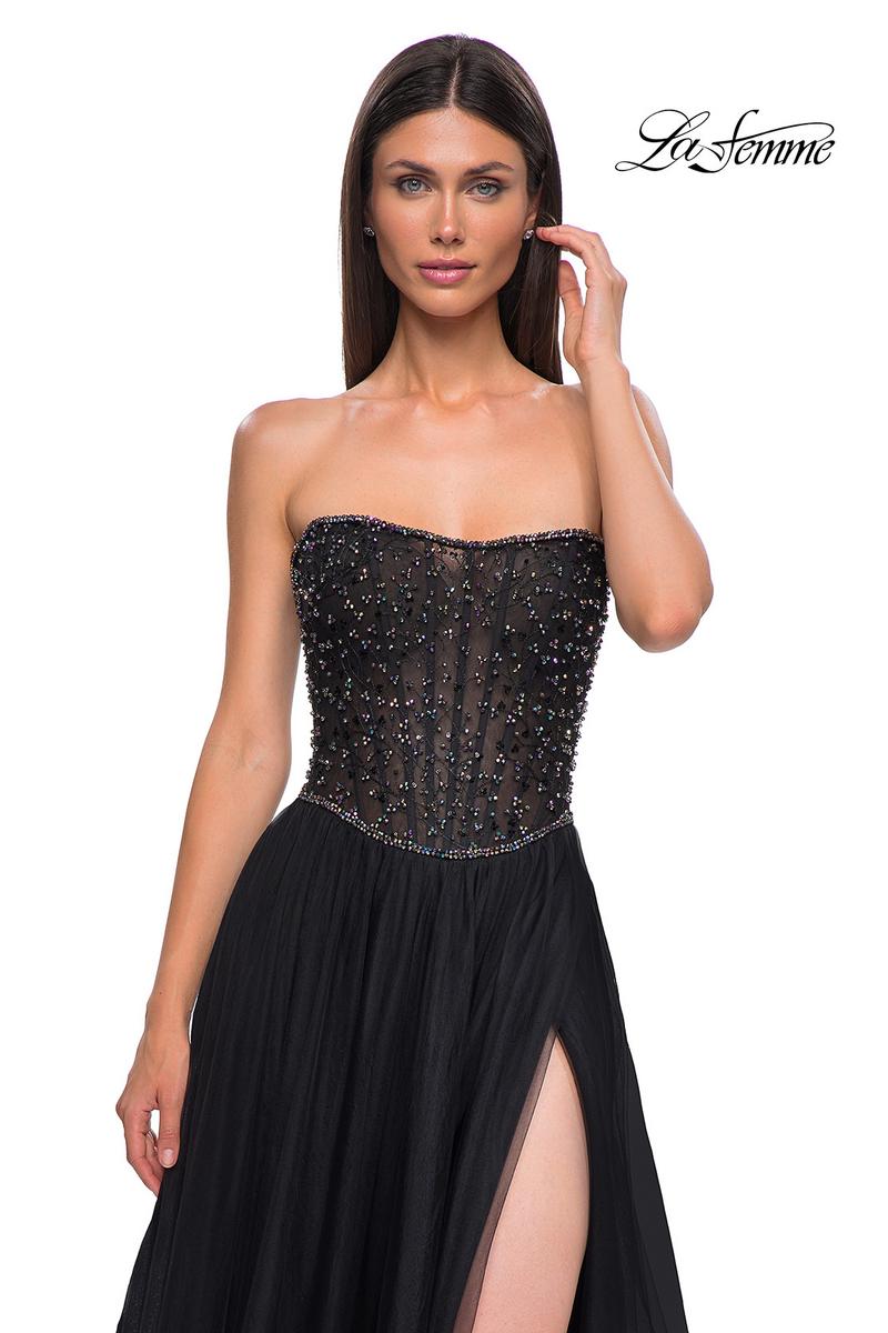 La Femme Dress 32856 - Black