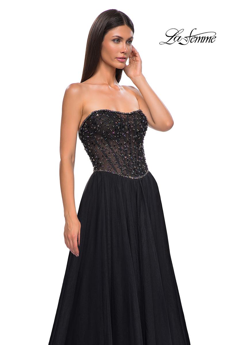La Femme Dress 32856 - Black