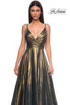 La Femme Dress 32864 - Emerald Gold