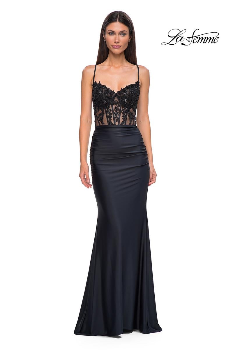La Femme Dress 32920 - Black