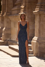 La Femme Dress 32928 - Navy