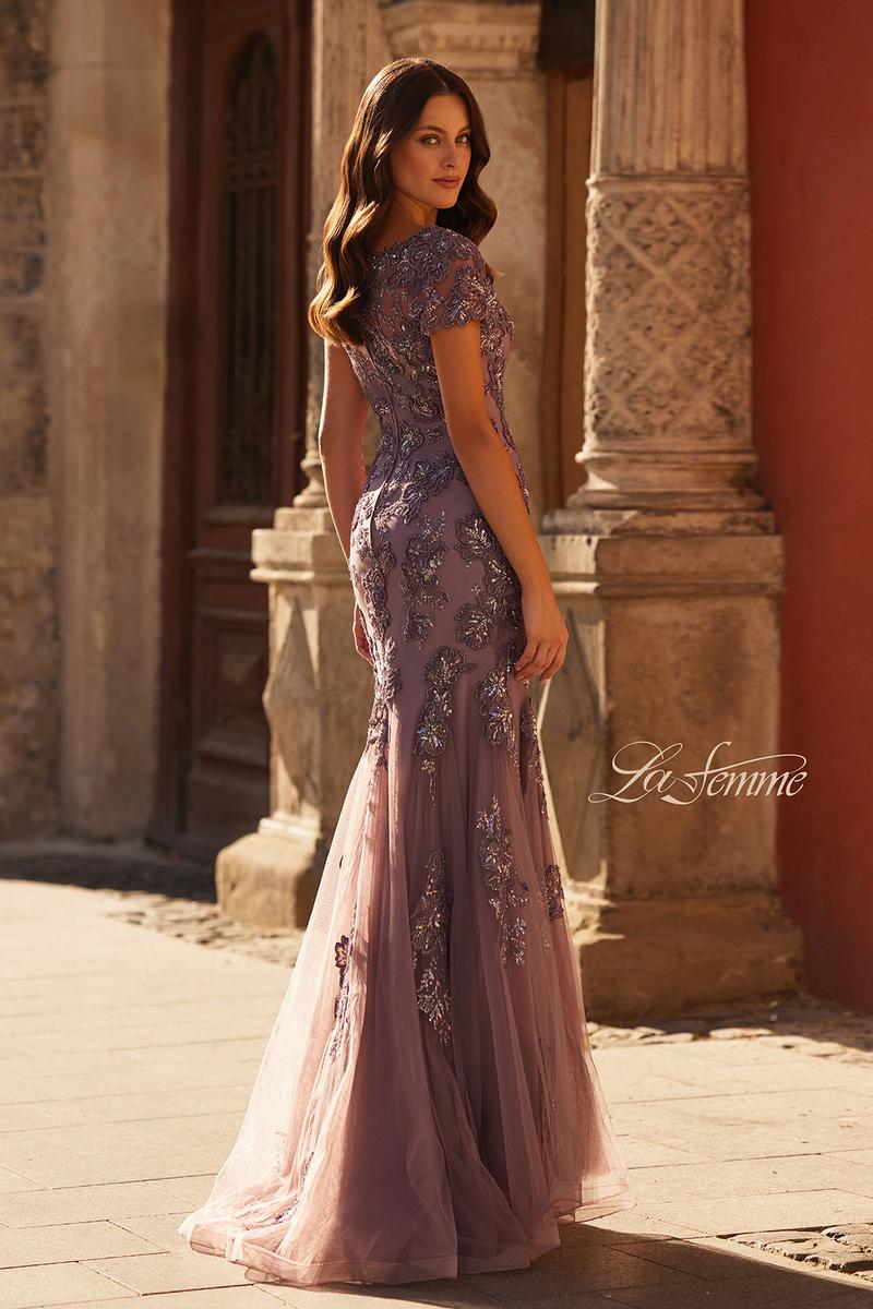 La Femme Evening Dress 32940 - Orchid