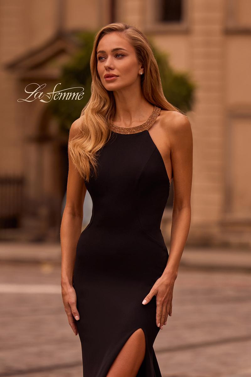 La Femme Dress 32976 - Black