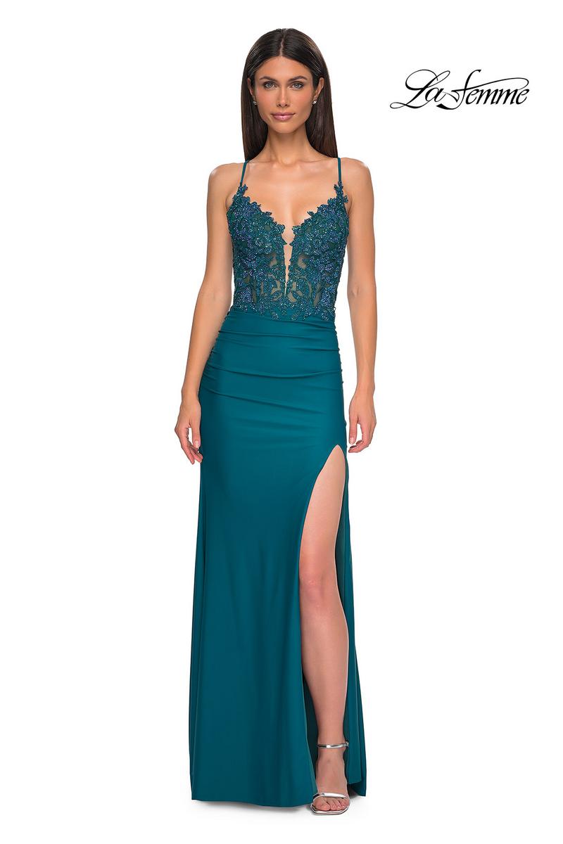 La Femme Dress 33001 - Dark Teal