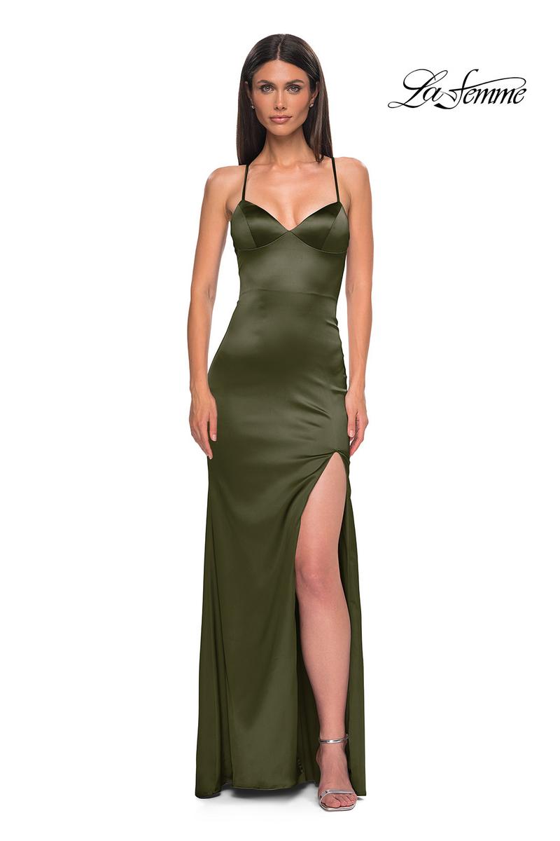 La Femme Dress 33010 - Olive