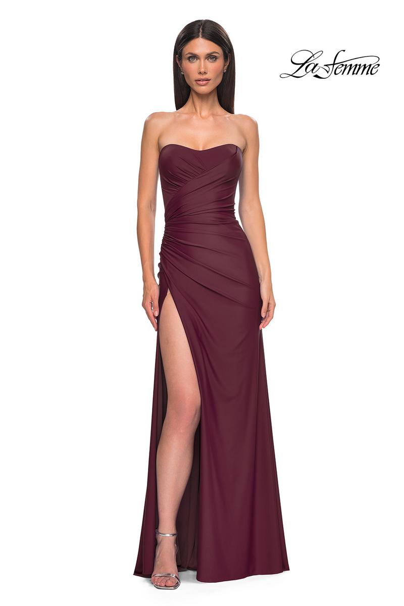 La Femme Dress 33012 - Dark Wine