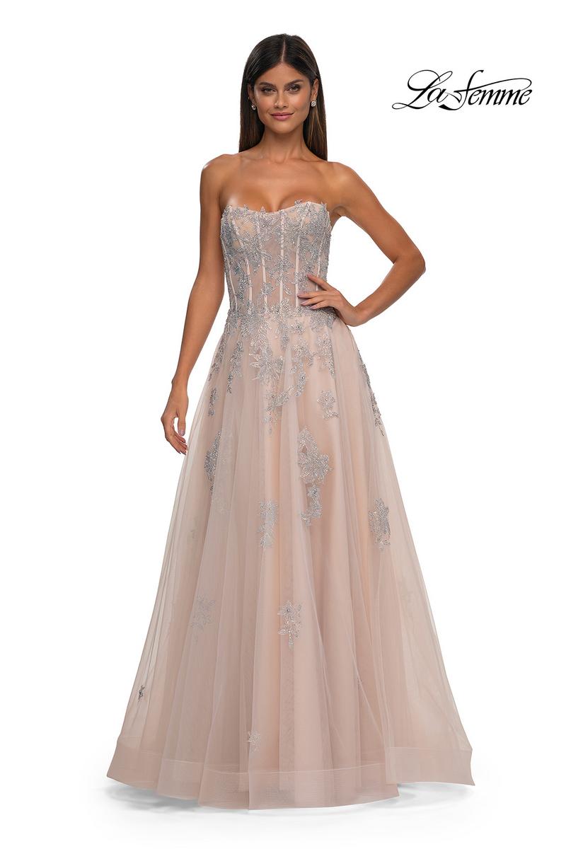 La Femme Dress 33028 - Blush