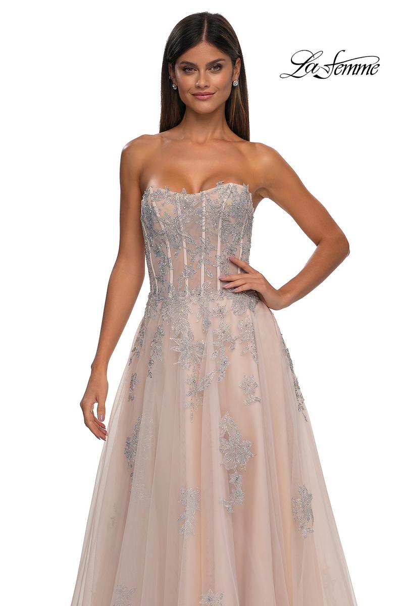 La Femme Dress 33028 - Blush
