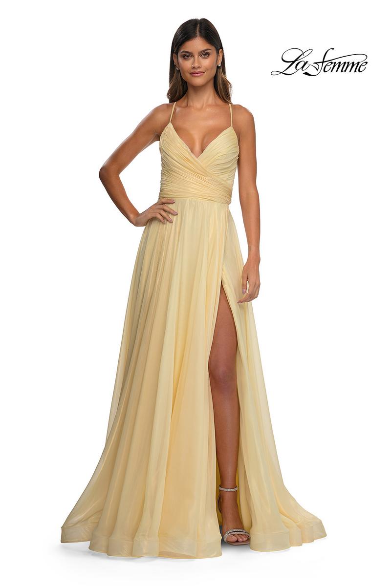 La Femme Dress 33043 - Pale Yellow