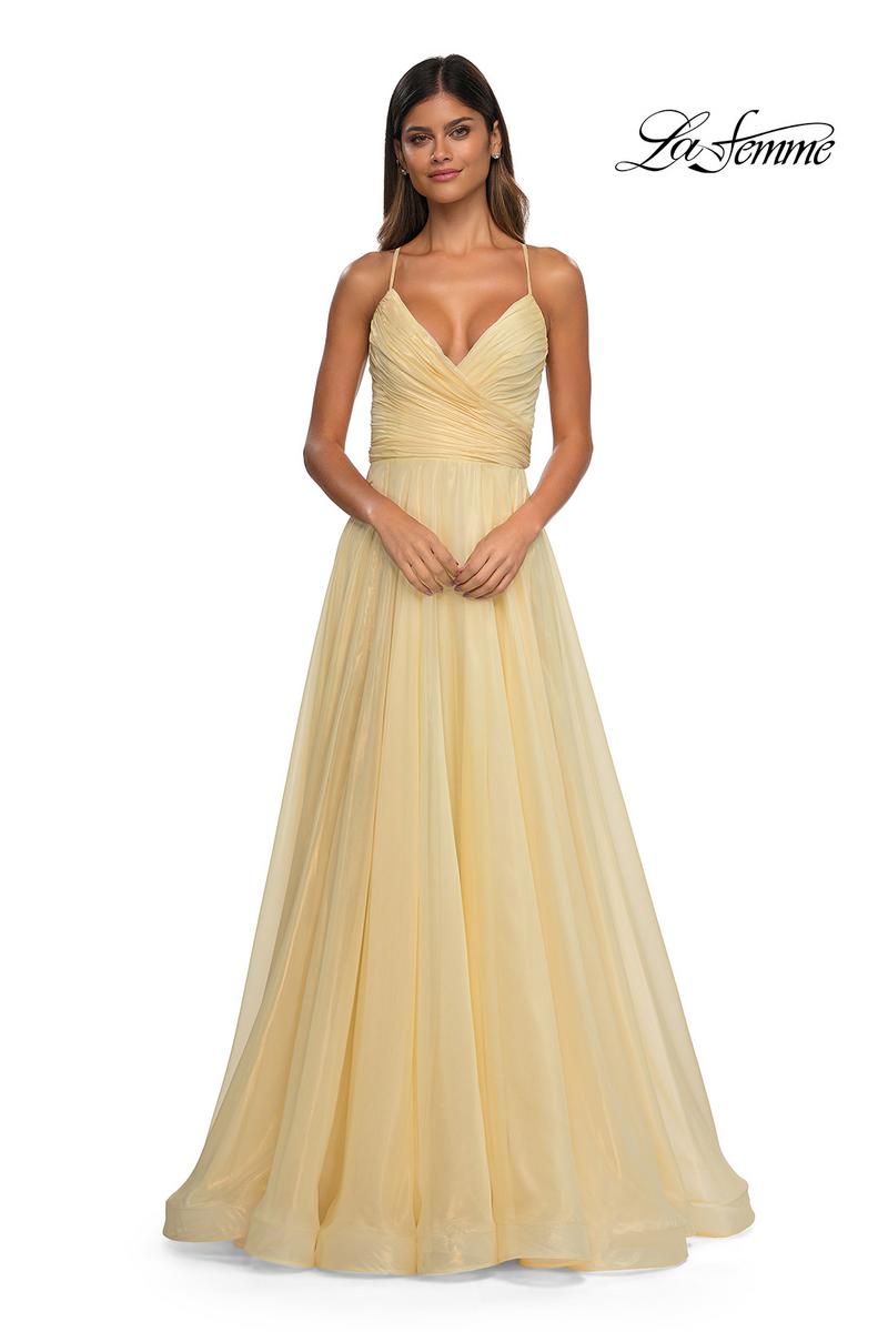 La Femme Dress 33043 - Pale Yellow