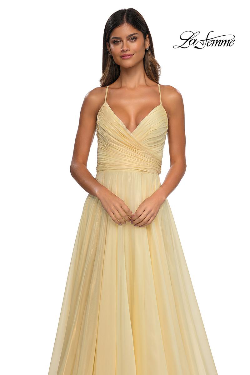La Femme Dress 33043 - Pale Yellow