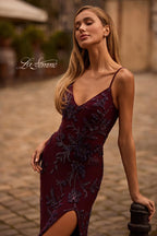 La Femme Dress 33054 - Dark Berry