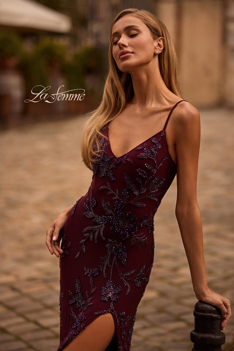 La Femme Dress 33054 - Dark Berry