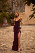 La Femme Dress 33054 - Dark Berry