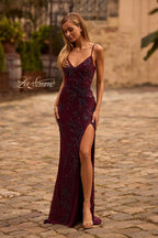 La Femme Dress 33054 - Dark Berry