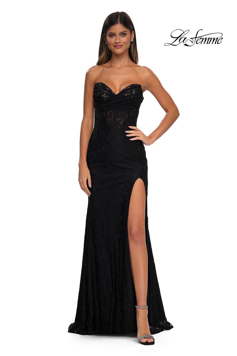 La Femme Dress 33069 - Black