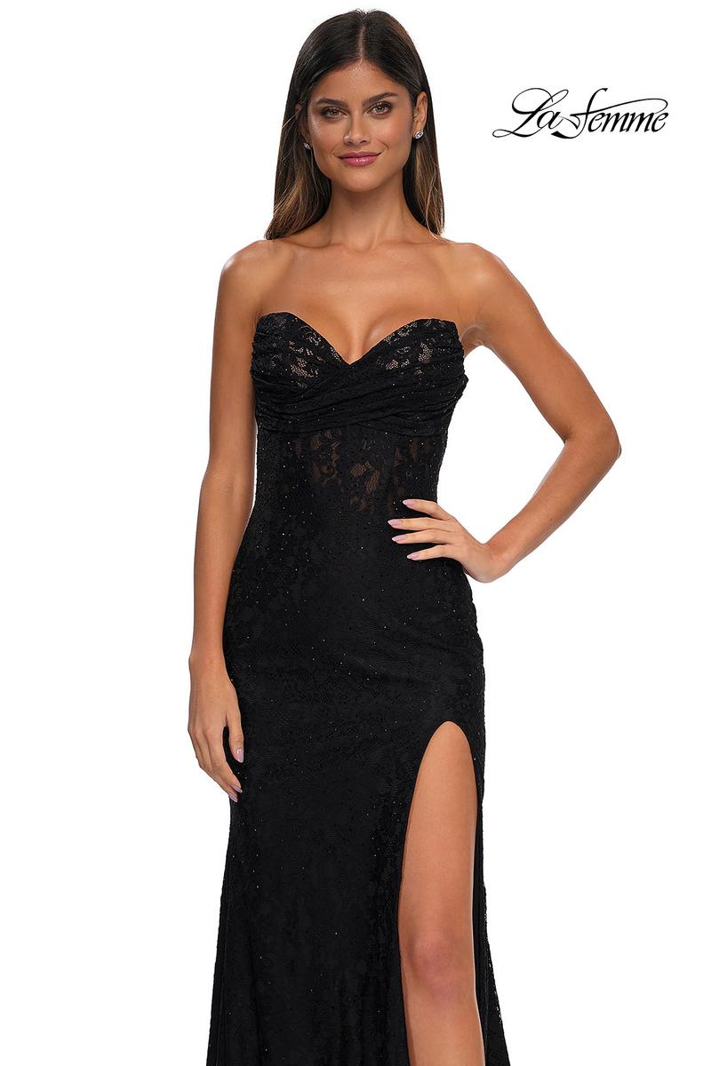La Femme Dress 33069 - Black