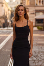 La Femme Dress 33086 - Black