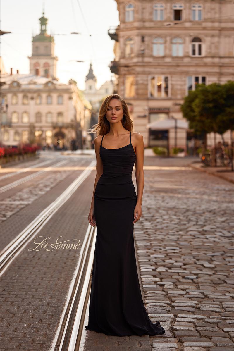 La Femme Dress 33086 - Black