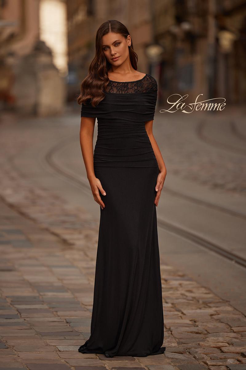 La Femme Evening Dress 33120 - Black