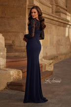 La Femme Evening Dress 33121 - Navy